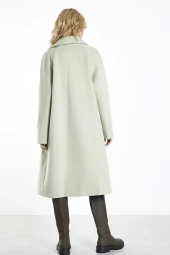 Glamorous Coats|Sage Collared Long-Line Coat -