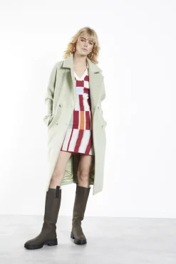 Glamorous Coats|Sage Collared Long-Line Coat -