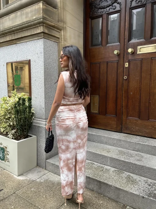 Glamorous Co-ords|Bottoms|Sepia Tie Dye Bodycon Midi-Skirt -