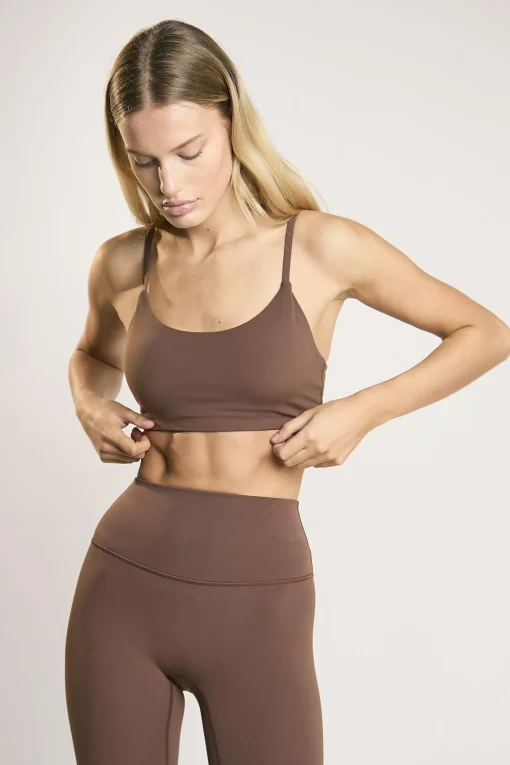 Glamorous Tops|Signature Chestnut Scoop-Neck Crop-Top -
