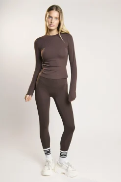 Glamorous Tops|Signature Espresso Long-Sleeve-Top -
