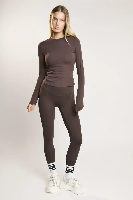 Glamorous Tops|Signature Espresso Long-Sleeve-Top -