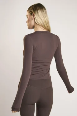 Glamorous Tops|Signature Espresso Long-Sleeve-Top -