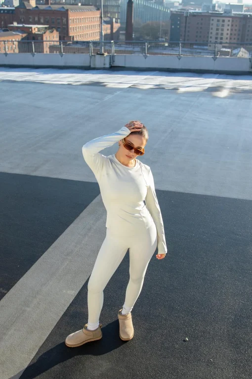 Glamorous Bottoms|Activewear|Signature Full Length Invisible Pocket Leggings - Putty -