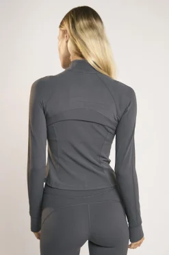 Glamorous Jackets|Signature Graphite-Grey Full-Zip-Long-Sleeve Jacket -