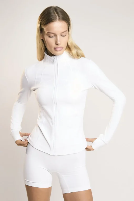 Glamorous Jackets|Signature White Define-Full-Zip Jacket -