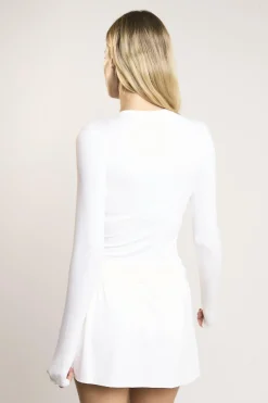 Glamorous Tops|Signature White Long-Sleeve- Top -