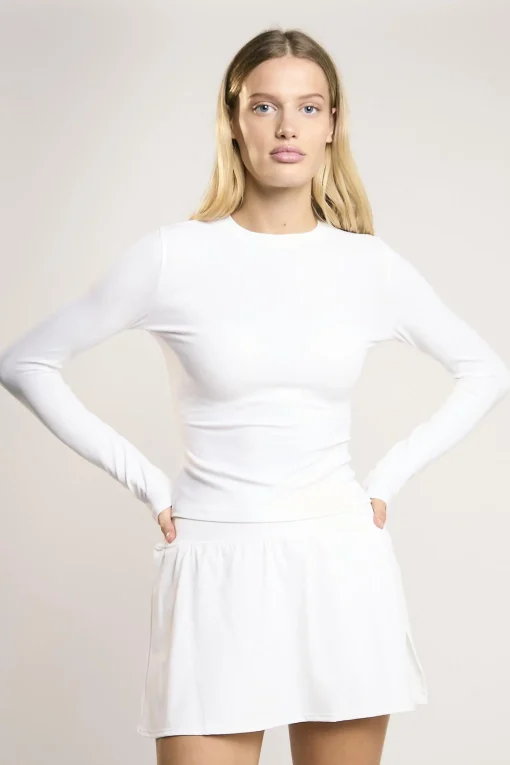 Glamorous Tops|Signature White Long-Sleeve- Top -
