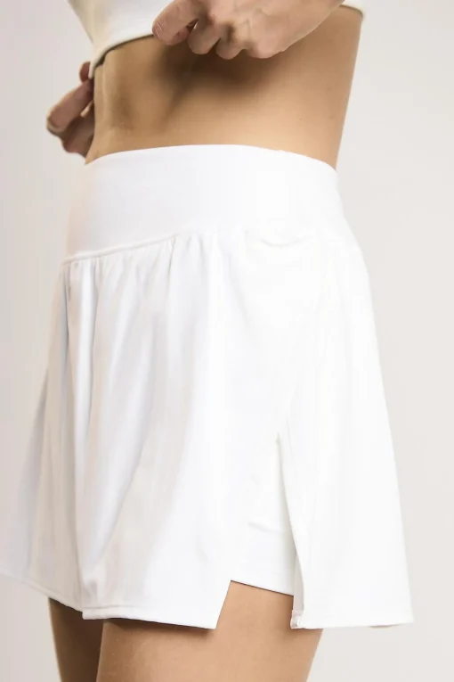 Glamorous Bottoms|Signature White Side-Split Skort -