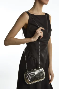 Glamorous Clutch Bags|Silver Structed Box Clutch-Bag -