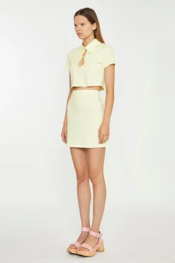 Glamorous Co-ords|Mini Skirts|Soft Yellow Mini Skirt -