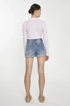 Glamorous Jumpers|Soft-Pink High-Neck Crop-Jumper -