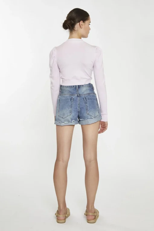 Glamorous Jumpers|Soft-Pink High-Neck Crop-Jumper -