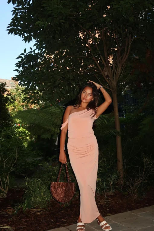 Glamorous Bottoms|Co-ords|Soft-Terracotta Slim-Fit Maxi-Skirt -