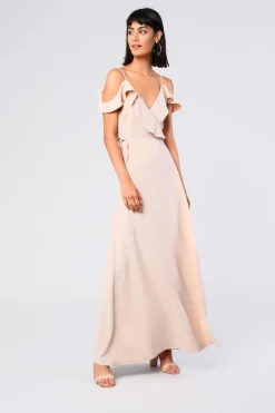 Glamorous Day Dresses|Maxi Dresses|Stone Cold-Shoulder Wrap Maxi-Dress -