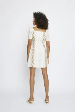 Glamorous Mini Dresses|Mini Dresses|Stone Floral Stripe Sweetheart Neckline Mini-Dress -