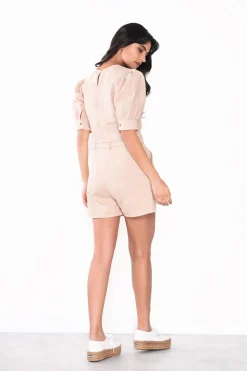 Glamorous Woven Shorts|Stone High-Waisted Belted-Shorts -