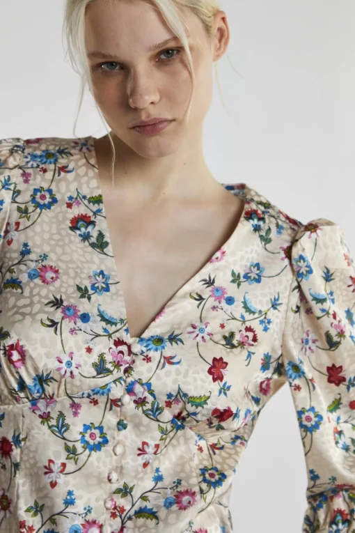 Glamorous Blouses & Shirts|Stone Multi Floral Long Sleeve Top -