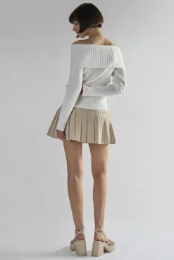 Glamorous Mini Skirts|Stone Pleated Mini-Skirt -