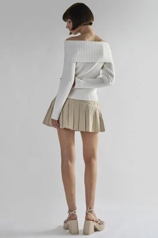 Glamorous Mini Skirts|Stone Pleated Mini-Skirt -