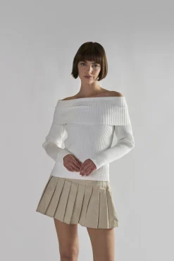 Glamorous Mini Skirts|Stone Pleated Mini-Skirt -