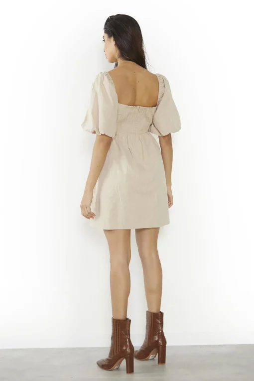 Glamorous Day Dresses|Mini Dresses|Stone Square-Neck-Skater Mini-Dress -