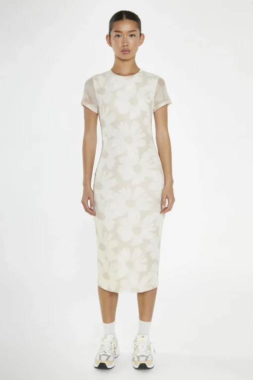 Glamorous Day Dresses|Midi & Midaxi Dresses|Stone-Sunflower Mesh Bodycon Midi-Dress -