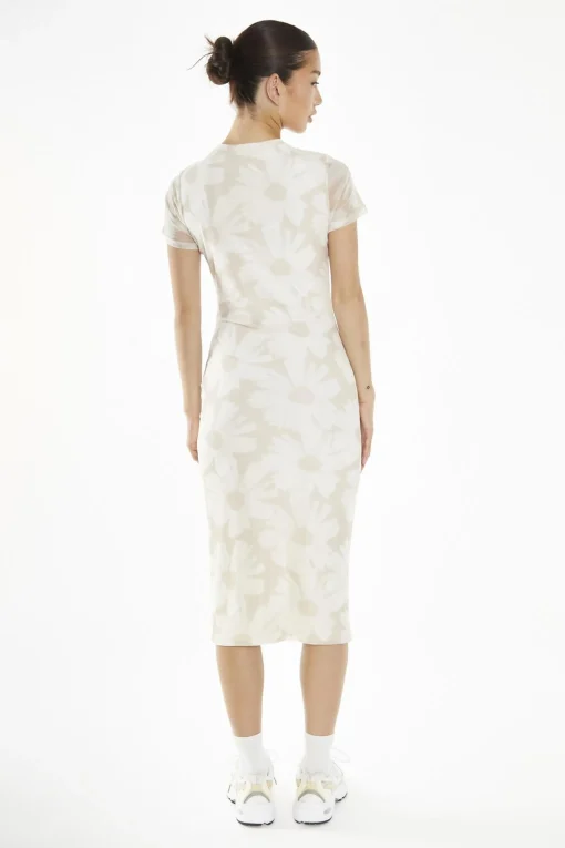 Glamorous Day Dresses|Midi & Midaxi Dresses|Stone-Sunflower Mesh Bodycon Midi-Dress -