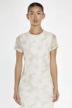 Glamorous Day Dresses|Midi & Midaxi Dresses|Stone-Sunflower Mesh Bodycon Midi-Dress -