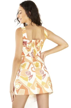 Glamorous Mini Skirts|Sun washed Abstract Asymmetrical Wrap Mini-Skirt -