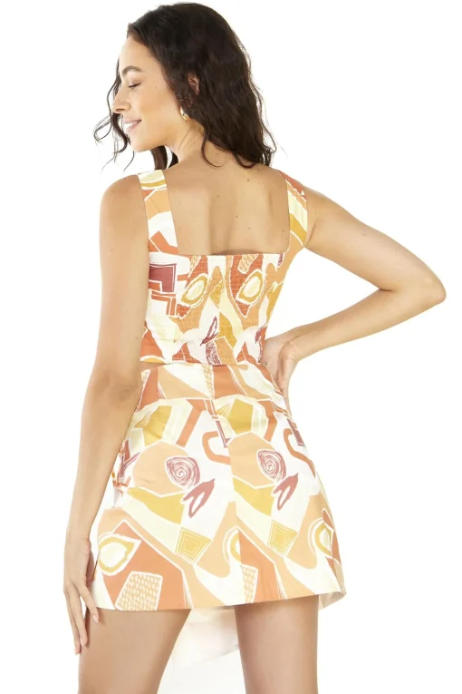 Glamorous Mini Skirts|Sun washed Abstract Asymmetrical Wrap Mini-Skirt -