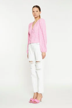 Glamorous Ripped & Distressed Jeans|Sunbleached Distressed Rip-Detail Relaxed Fit Jeans -