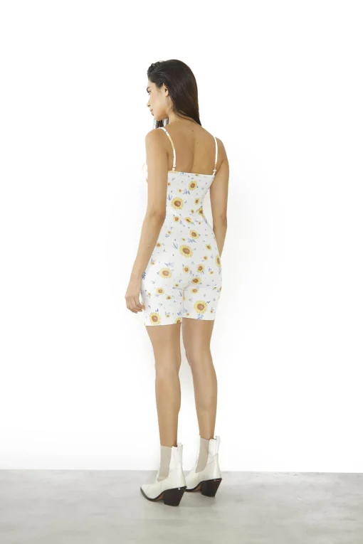 Glamorous Playsuits|Sunflower Rib Bodycon Playsuit -