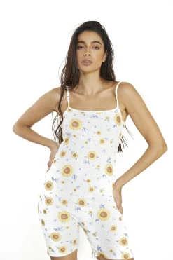 Glamorous Playsuits|Sunflower Rib Bodycon Playsuit -