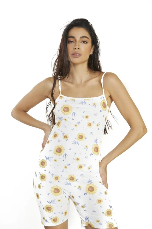 Glamorous Playsuits|Sunflower Rib Bodycon Playsuit -