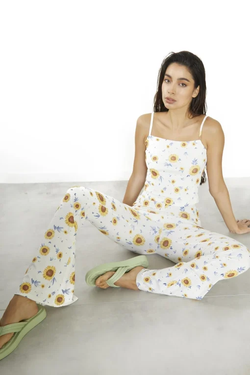 Glamorous Co-ords|Flares|Sunflower Rib Flared Trousers -