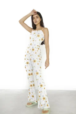 Glamorous Co-ords|Flares|Sunflower Rib Flared Trousers -