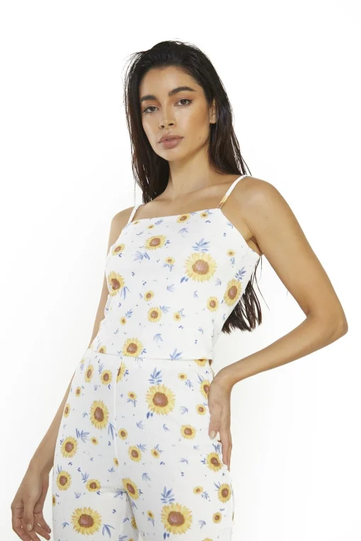 Glamorous Crops, Corsets & Bodysuits|Sunflower-Rib Crop-Top -