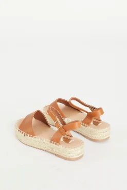 Glamorous Flat Shoes|Sandals|Tan Chunky Espadrille Flat Form Sandals -