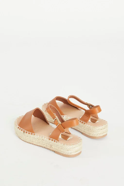 Glamorous Flat Shoes|Sandals|Tan Chunky Espadrille Flat Form Sandals -