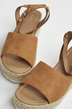 Glamorous Chic Escapes|Sandals|Tan Nubuck Espadrille Sandals -