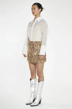 Glamorous Going Out Skirts|Mini Skirts|Tweed Gold-Sequin Mini-Skirt -