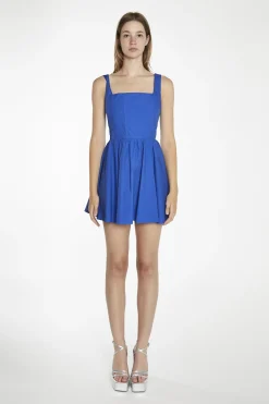 Glamorous Day Dresses|Mini Dresses|Ultramarine-Blue Boned Skater Mini-Dress -