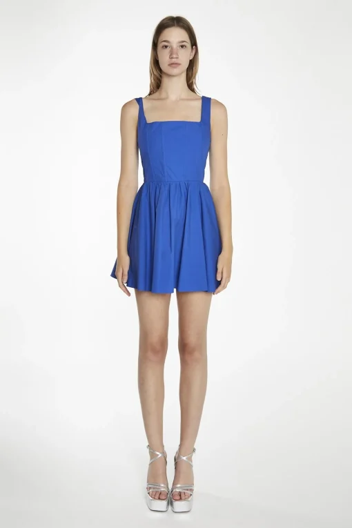 Glamorous Day Dresses|Mini Dresses|Ultramarine-Blue Boned Skater Mini-Dress -