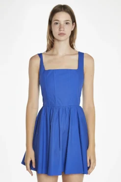 Glamorous Day Dresses|Mini Dresses|Ultramarine-Blue Boned Skater Mini-Dress -