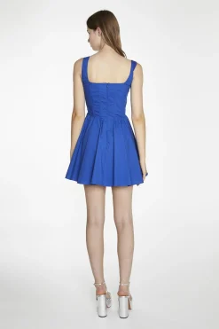 Glamorous Day Dresses|Mini Dresses|Ultramarine-Blue Boned Skater Mini-Dress -