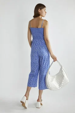 Glamorous Jumpsuits|Ultramarine-Ditsy Wide-Leg Cropped-Jumpsuit -