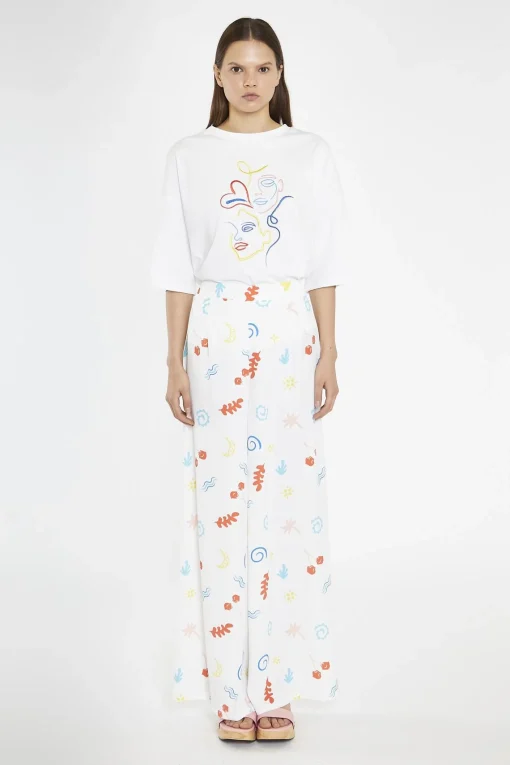 Glamorous Wide Leg Trousers|Vacation Print Wide Leg-Trousers -