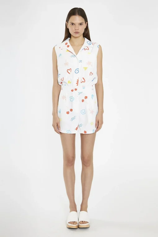 Glamorous Playsuits|Vacation-Print Collared Playsuit -