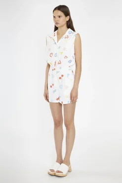 Glamorous Playsuits|Vacation-Print Collared Playsuit -